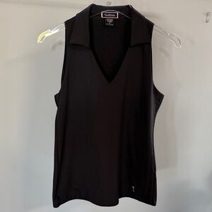 Golftini Women's Black V-Neck Sleeveless Blouse